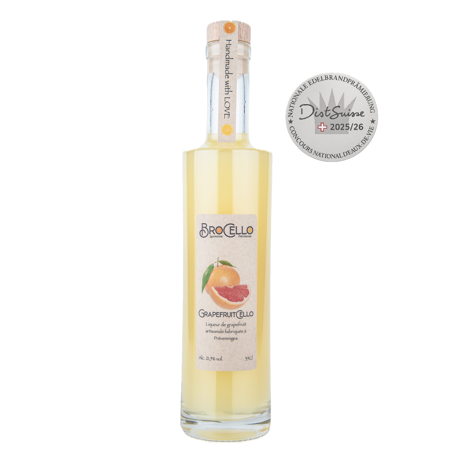 BroCello - Liqueurs artisanales fabriquées à Préverenges 5 GrapefruitCello 35cl - Liqueur de grapefruit